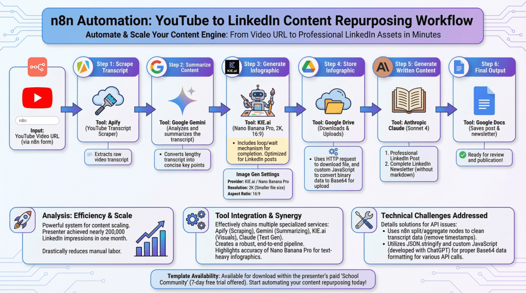 How To Turn YouTube Content Into LinkedIn Posts In Minutes With&nbsp;N8N